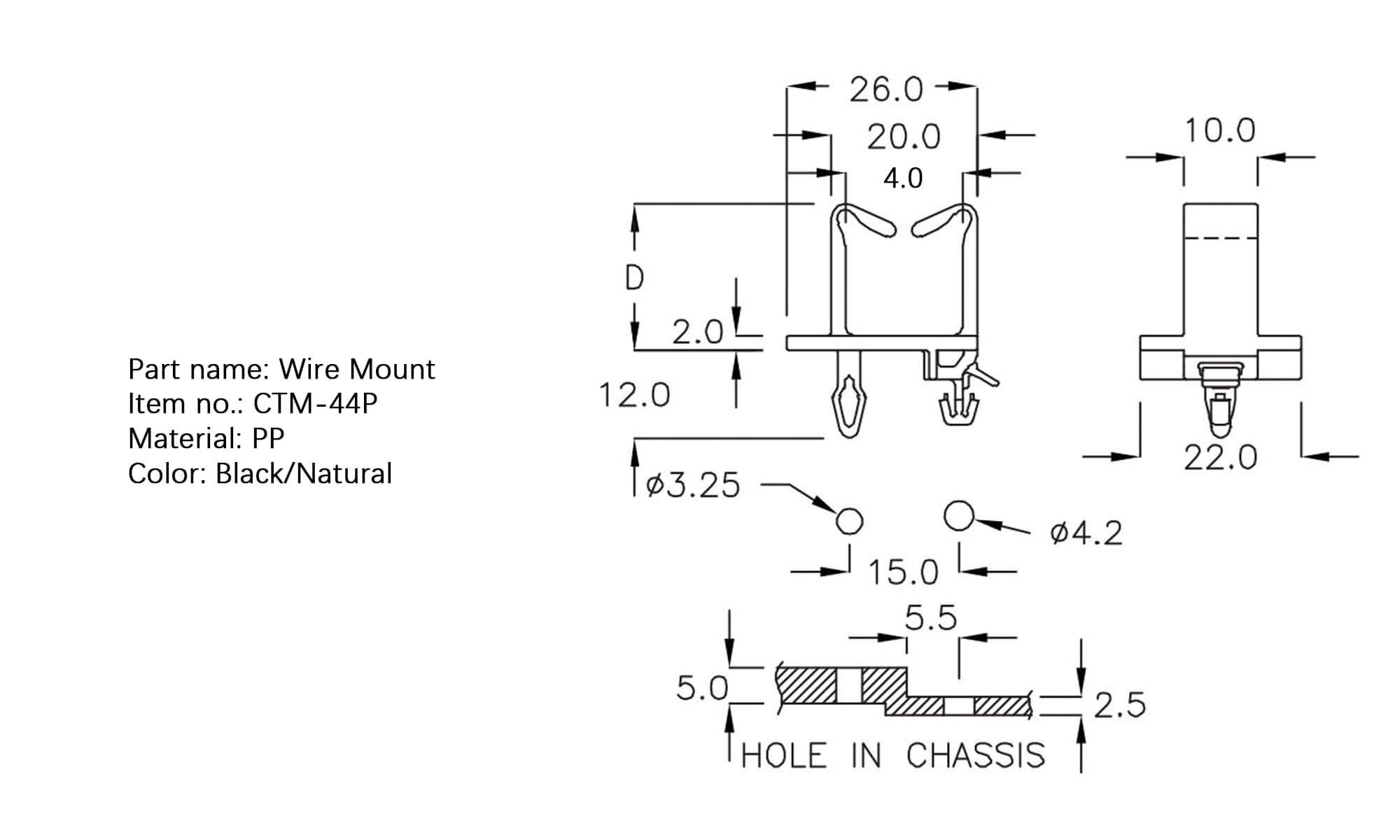 Plastic Wire Mount CTM-44P